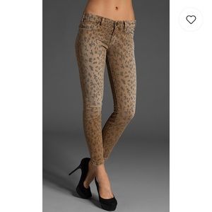 Current Elliott- The Stiletto Animal Print Jeans